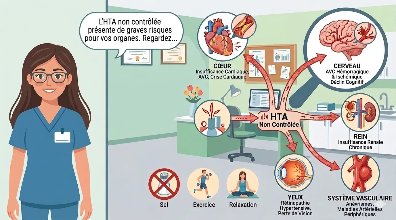 Votre médecin vous explique pourquoi l'HTA est dangereuse et quels sont les organes atteints par une hypertension artérielle
