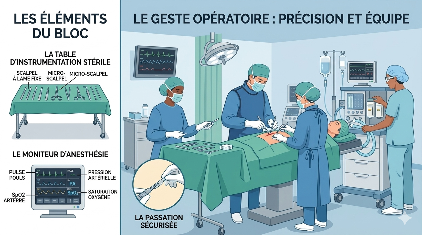 Image d'une équipe chirurgicale en train d'opérer un patient en ambulatoire dans de bonnes conditions