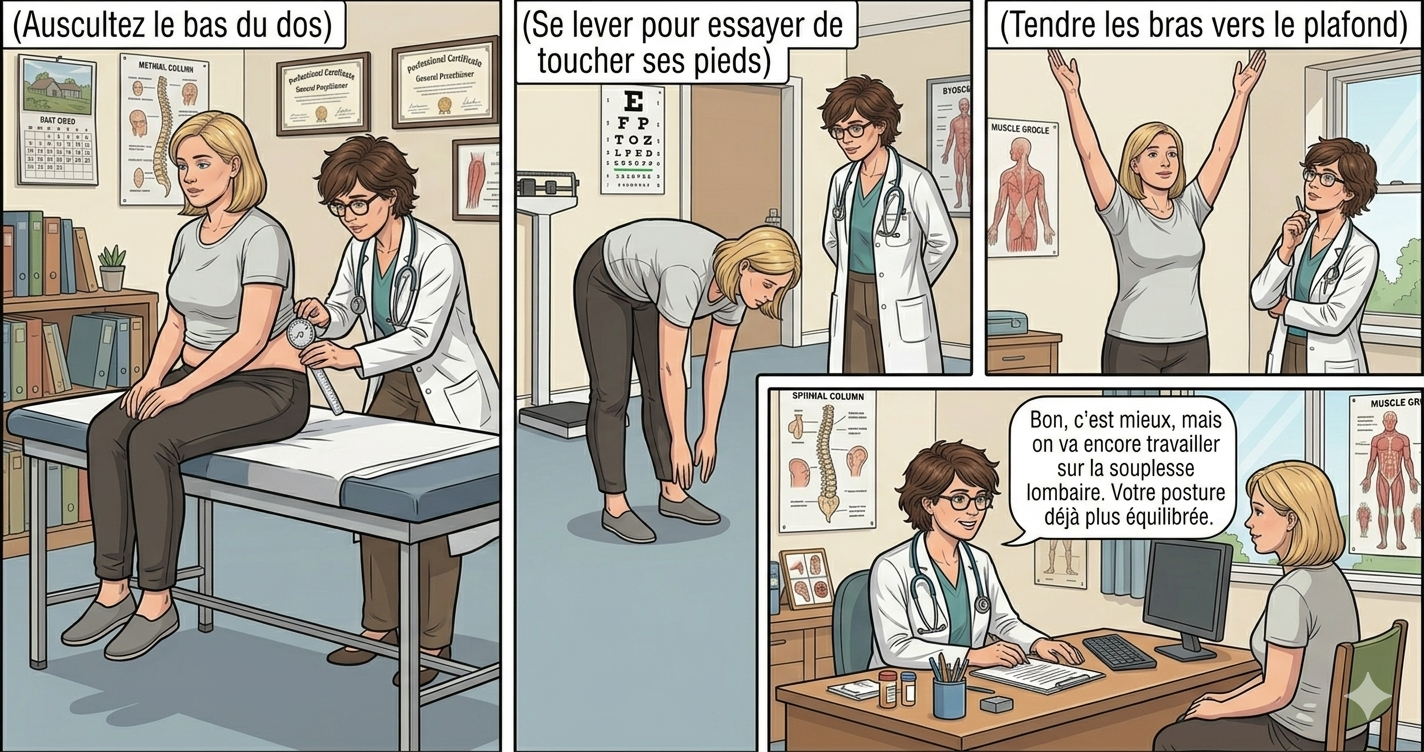 Fiche patient lombalgie — mal de dos — MediScribe